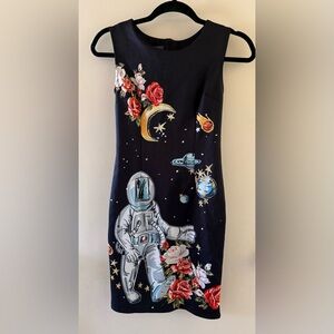 Dress with Astronaut and Floral Design